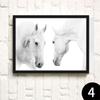 Скандинавская декоративная картина на холсте, вертикальные и горизонтальные прямоугольные постеры без рамки, животные, белые лошади, белый фон