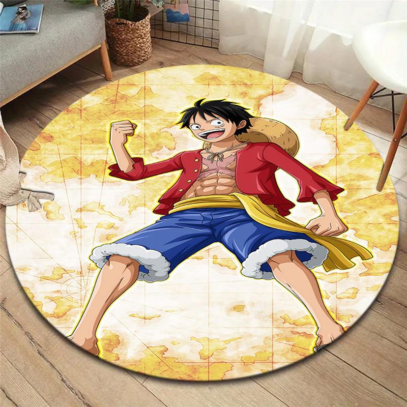 Ковер круглый с изображением Манки Д. Луффи из One Piece, ковер для гостиной, спальни, дивана, игровой комнаты, нескользящий коврик