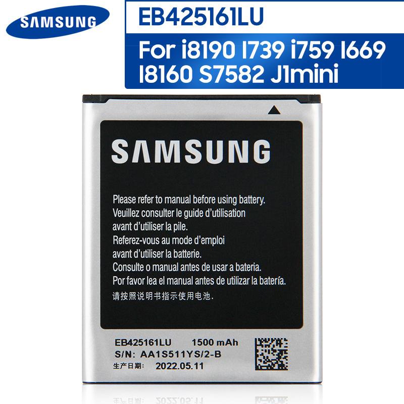 Оригинальный аккумулятор EB425161LU для Samsung J1 MINI Ace 2 SM-J105H S7562 S7572 S7580 I739 I759 I669 I8160 1500 мАч