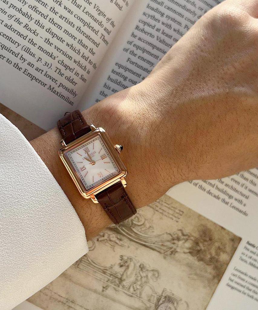 Lollalojeu New Cube Mother-Of-Pearl Women'S Leather Watch