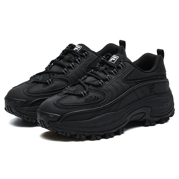 Fila Модные кроссовки из синтетической кожи, удобные спортивные амортизирующие, прочные, с низким верхом, повседневная обувь, женские кроссовки, черные F12W144136FBK