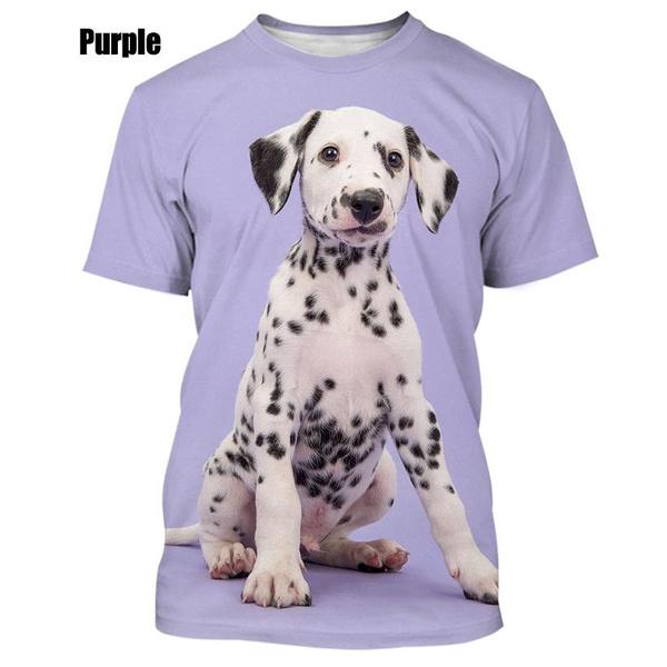 Летняя забавная футболка с 3D животным далматином, милая аниме-футболка с короткими рукавами из аниме «Алматин Шиба-ину», уличная ленивая женская футболка, мужская футболка, топы