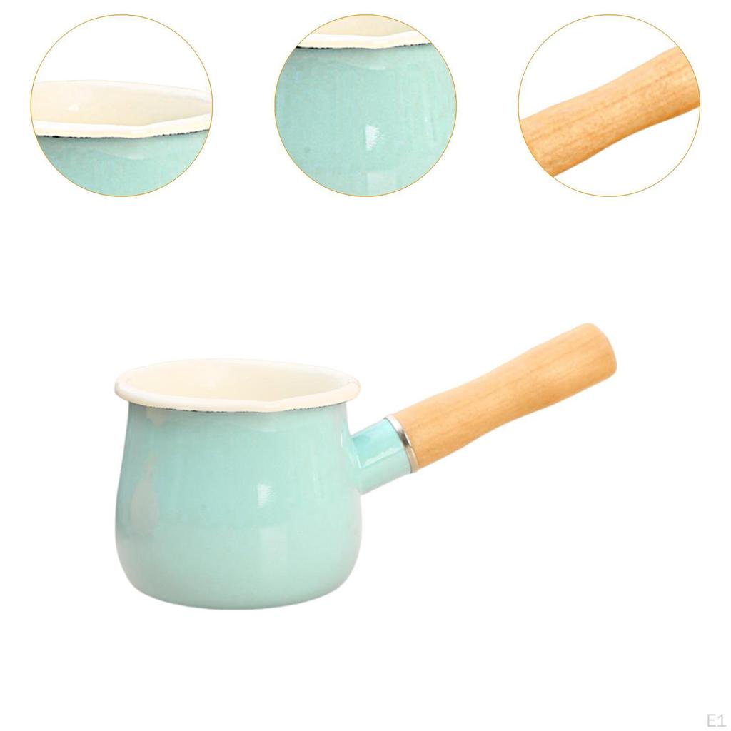 Эмалированный молочник Суп Загущенный Жаростойкий Подогреватель для кофе Масло для Кемпинга Автодом