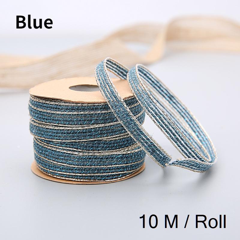 10 м/рулон винтажная джутовая лента из мешковины с кружевом в деревенском стиле, украшение для свадебной вечеринки, Рождество, сделай сам, ремесло, подарочная упаковка, тесьма