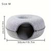Extra Large Felt Cat Cave with Peek Window - Detachable All-Season Cat Bed for Multi-Cat Homes, Washable 12lbs Capacity