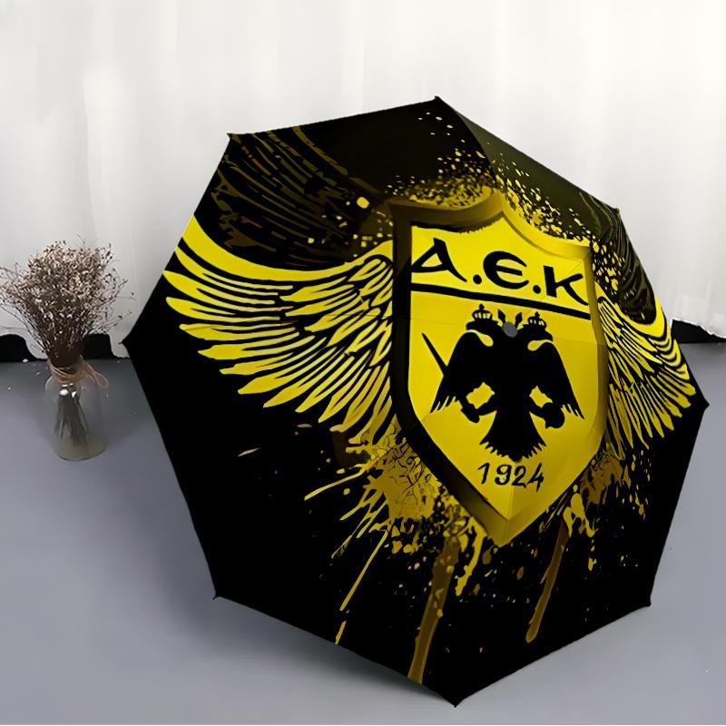 Складной зонт с принтом логотипа AEK FC, для улицы, отдыха и путешествий, прочная ткань зонта, подарок на день рождения и праздник