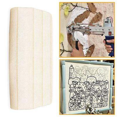 Удобная, прочная, легко режемая тафтинговая ткань, бытовая тафтинговая ткань с желтой нитью, основа для ковра для подарков