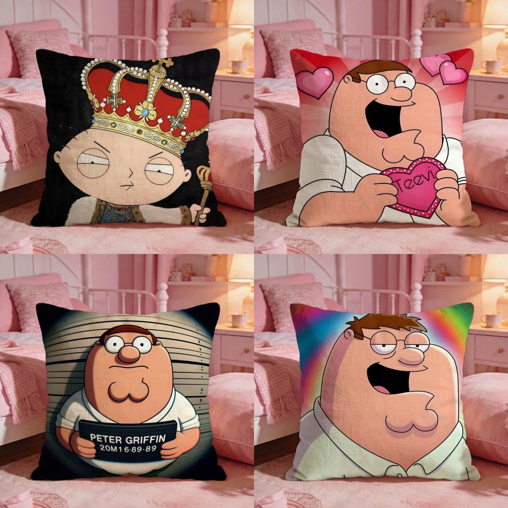 Family GGuys Funny Anime Cushion Cover Premium Comfort Reversible Pillow Cove Two In One Design For Any Room Car Interior