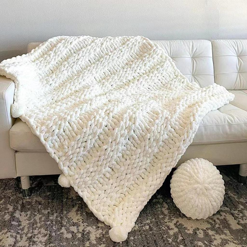 Шерстяное одеяло ручной работы с изображением радужного кошачьего хвоста: Уютный, не линяет, устойчив к выцветанию