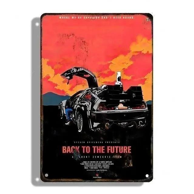 Retro Metal Sign Vintage Tin Sign Movie Back To The Future Poster for Wall Decor Cafe Bar Office Home Art Sign Gift