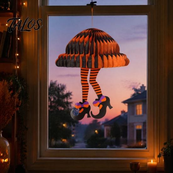 Декор на Хэллоуин, Сотовый ornament-нога ведьмы, Складная бумага, Забавные аксессуары, Подвесное украшение для вечеринки, Праздничный дом, Креативное
