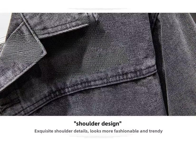 Мужская свободная джинсовая куртка - всесезонное, модное повседневное пальто