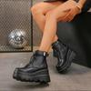 New Fashion Versatile High Quality Winter Women's Boots Round Toe Lace-up Thick Sole Zipper Decoration Women's Shoes