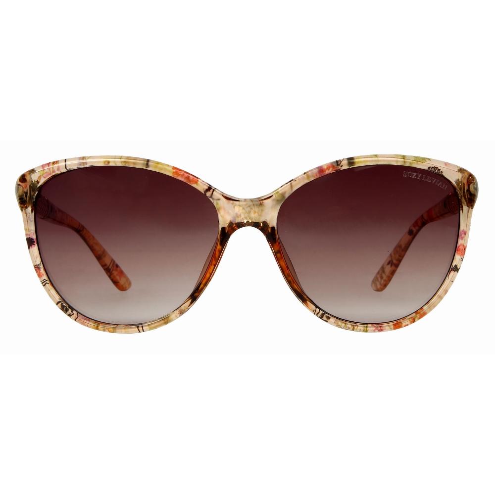 Suzy Levian Women S Pink Floral Gold trelliS Accent SunglaSSeS Pink