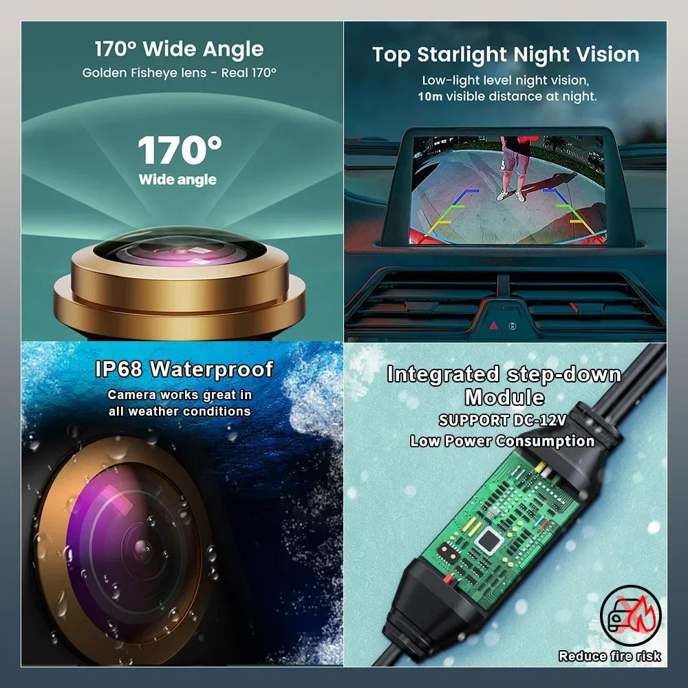 Автомобиль HD AHD 1080P Fisheye Lens Автомобильная камера заднего вида для ручки багажника для BMW 3 серии 5 серии X5 X6 E60 E70 E82 E90