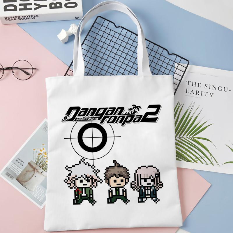 Danganronpa Сумка для покупок Холст Bolso Продуктовый Хлопок Сумка-шоппер Reciclaje Net Custom