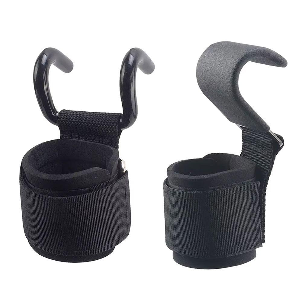1/2Pcs Weight Strap Hand-Bar Wrist Strap With Wrist Wraps Gym Fitness Hook Weight Lifting Hooks
