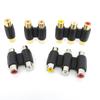 1pcs Audio Video Connector RCA 2rca 3rca Female To RCA 2rca 3rca Female AV Coupler Gold Plated Adapter Plug Socket Converter