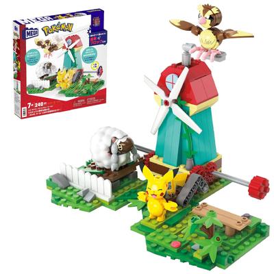 MEGA Pokemon Adventure World Pikachu and the Merry Wind Hill ~Набор Poppo, Wooloo и вращающаяся ветряная мельница~ [Количество деталей блока: 240 шт.] HKT21