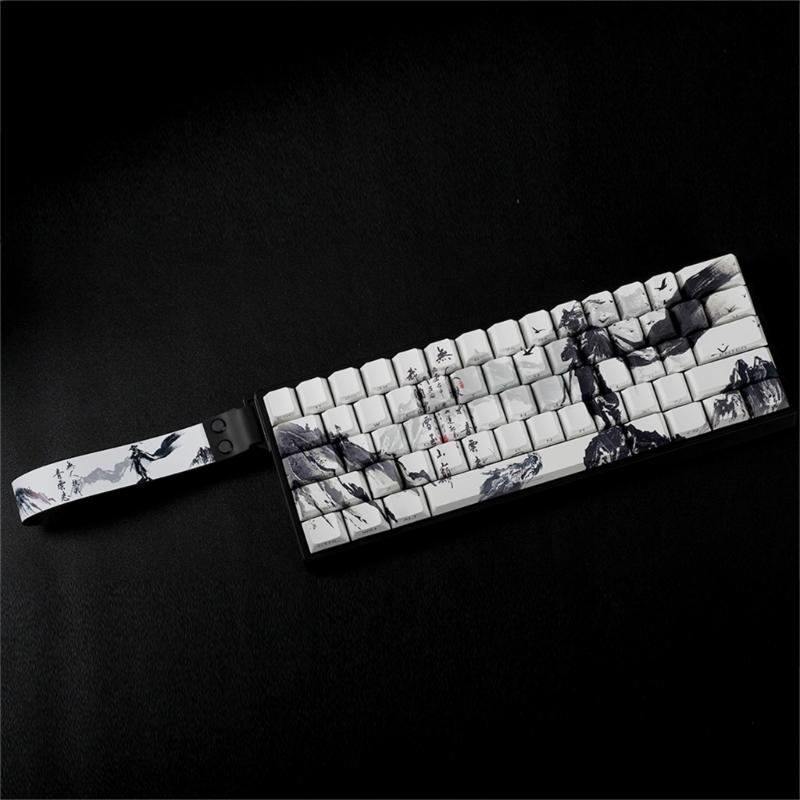 Оригинальные колпачки для клавиш из PBT-пластика, сублимационная печать, боковая печать, для небольших механических клавиатур, раскладка 60% 68%.