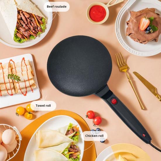 Электрическая ручная блинница с автоматическим термостатом и антипригарным покрытием Ручная блинница мгновенного приготовления