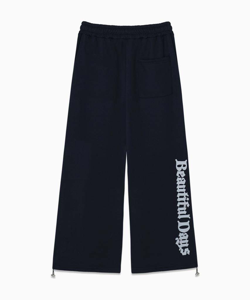 FREEMARIO Waisted Wide Training Pants [Navy]