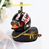 Motor Accessories Yellow Duck Ornaments with Helmet for Bike Without Lights Auto Accessories Duck In The Car Interior Decoration