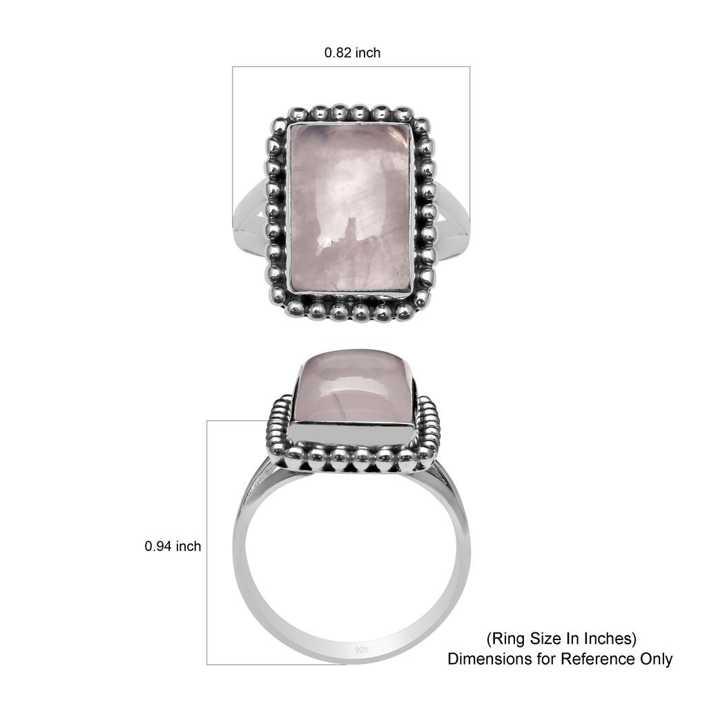 Кольцо из натурального розового кварца с бисером из стерлингового серебра 925 пробы для женщин и девочек