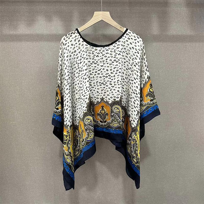 Платки Лето Пляж Сексуальные Женщины Мода Печать Шифон Блуза Бикини Прикрытие Свободная Блузка Солнцезащитный Удобный Пончо Горячая