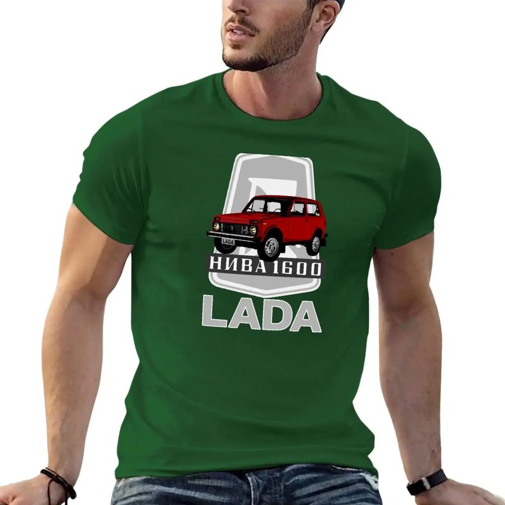 Логотип Lada Niva 1600 (Красный на черном) Футболки Баскетбольные с Графикой Оверсайз Большие и Высокие Футболки для Унисекс
