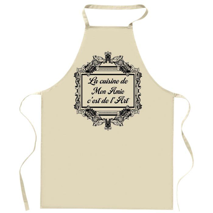 Tablier de cuisine - Planetee Mon Amie Fait de l'Art - Impression bretonne - Coton épais - Imprimé en France