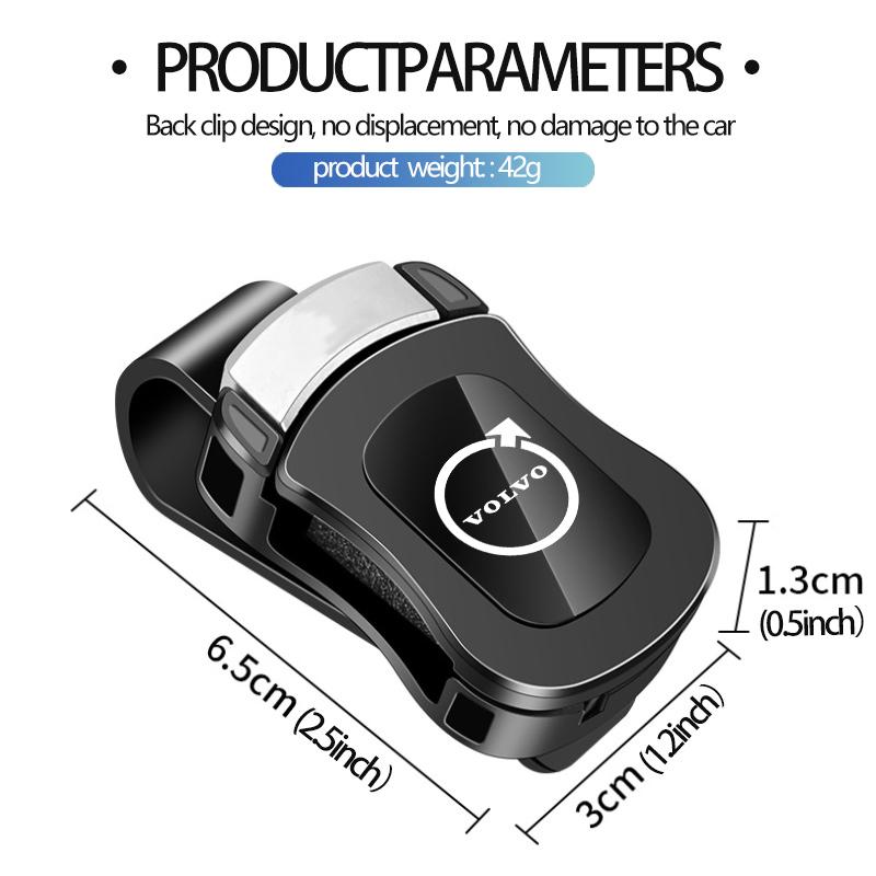 For Volvo Car Mounted Eyeglass Holder Sunshade Board Storage Clip XC60 V40 V50 XC90 S60 V90 V70 XC40 V60 S90 AWD S80