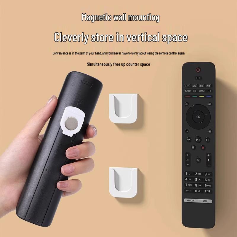 Настенный магнитный держатель для пульта дистанционного управления для телевизора, кондиционера и удлинителя - Клейкий, без сверления, не оставляющий следов крючок.