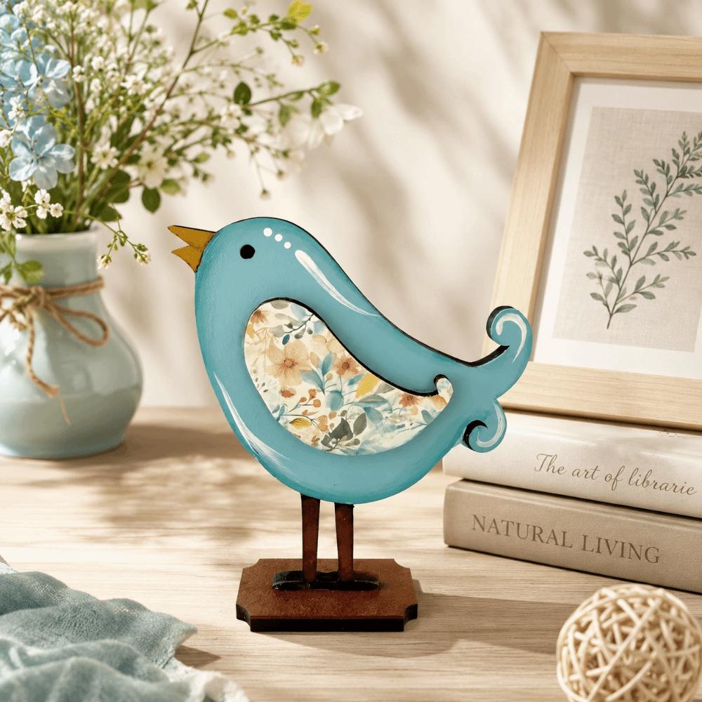 3pcs Sculptures Wooden Bird Statue Home Decoration Seagull Figurine Seabird Ornaments Room Decor