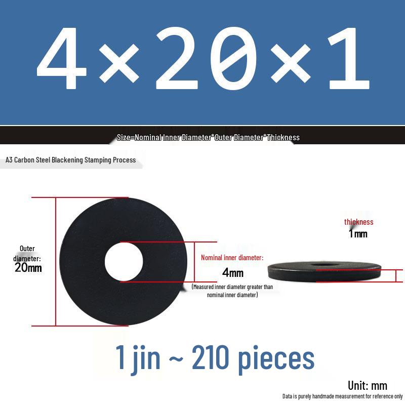 Black Oversized Thickened Round Metal Flat Washer Spacer for Home Use