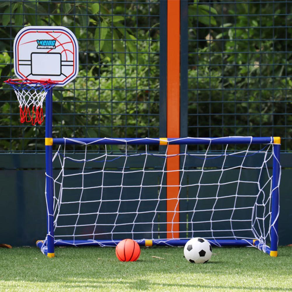 Soccer Goal Pool with Basketball Hoop Set for Kids 2 In 1 Outdoor Sports Basketball Stand Soccer Goal