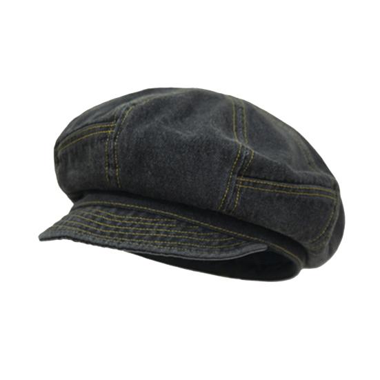 Women's Denim Newsboy Cap Visor Beret Hat with Short Brim Sun Protection Cabbie Cap for Spring Summer Travel Outdoors