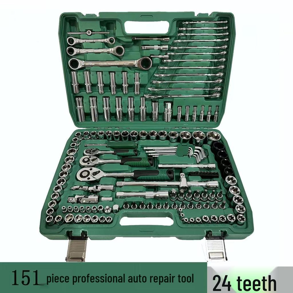 Набор инструментов для ремонта автомобиля из 150 предметов: Торцевые ключи и комбинированные инструменты