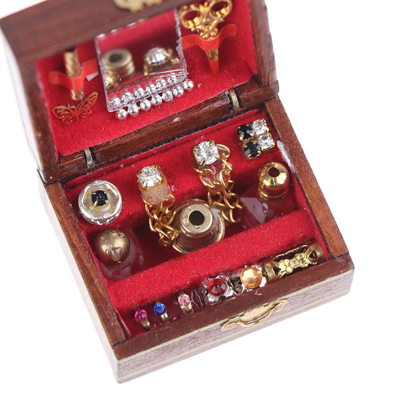 1 шт. Мини-шкатулка для украшений, модель кукольного домика, миниатюры, детские миниатюры для самостоятельного изготовления кукол