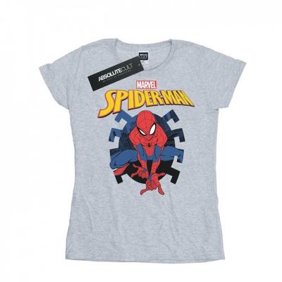Женская/дамская хлопковая футболка с логотипом Spider-Man Web Shooting Emblem