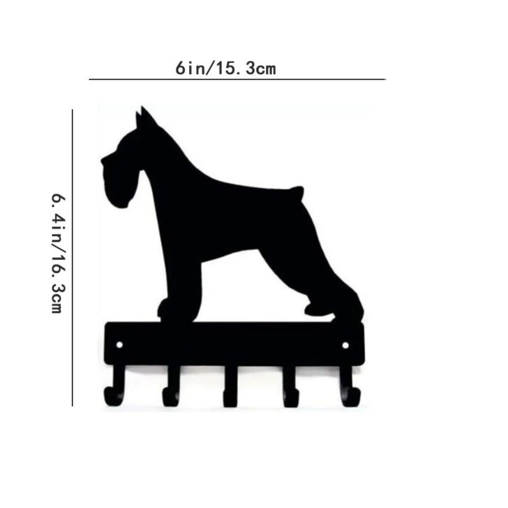 Miniature Schnauzer Dog Key Hooks - Metal Wall Art Coat Rack