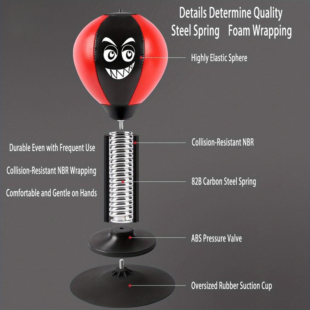 Настольный боксерский скоростной мяч для снятия стресса, с прочной пружиной, ударопрочный и веселое дополнение к вашему рабочему пространству