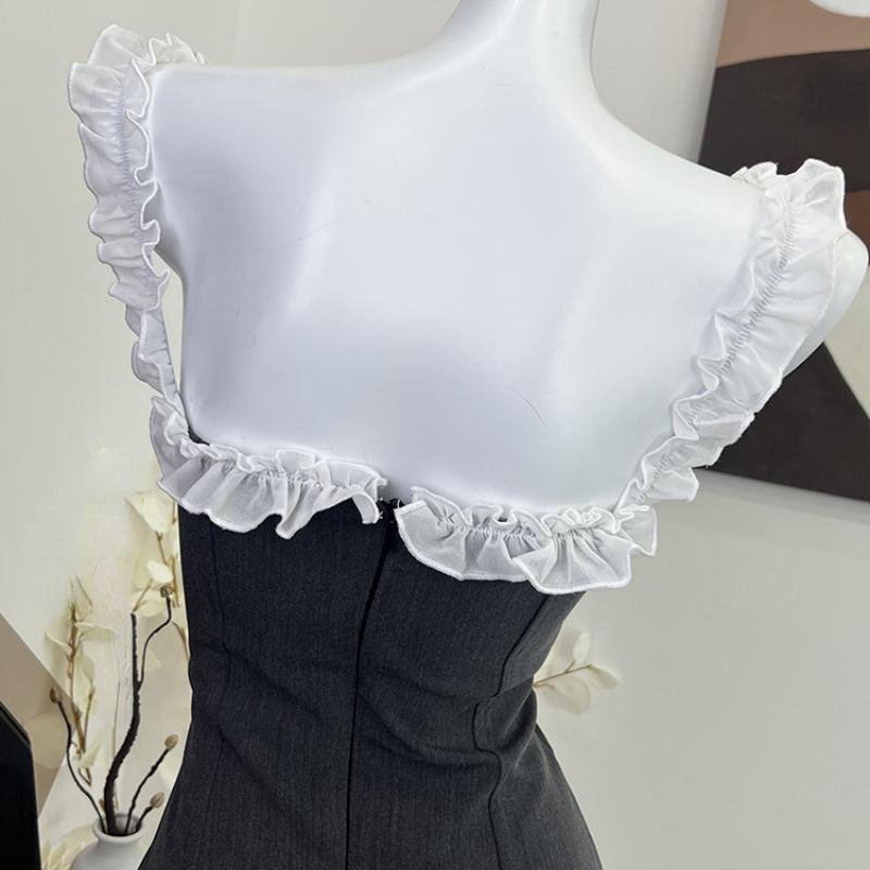 2023 женское летнее мини-платье с открытыми плечами, сексуальное элегантное винтажное модное вечернее клубное серое платье без рукавов, женское цельное платье