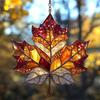Maple Leaf Fall Ornament Window Hanging Autumn Leaf Suncatcher Stained Glass Wall Art for Thanksgiving Autumn Indoor Outdoor Home Decor