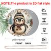 2D Flat 1pc, Vintage Winter Cute Penguin Snow Forest Christmas Style, Circular Metal Wall Hanging Decor For Farmhouse Front Door Porch Window Xmas