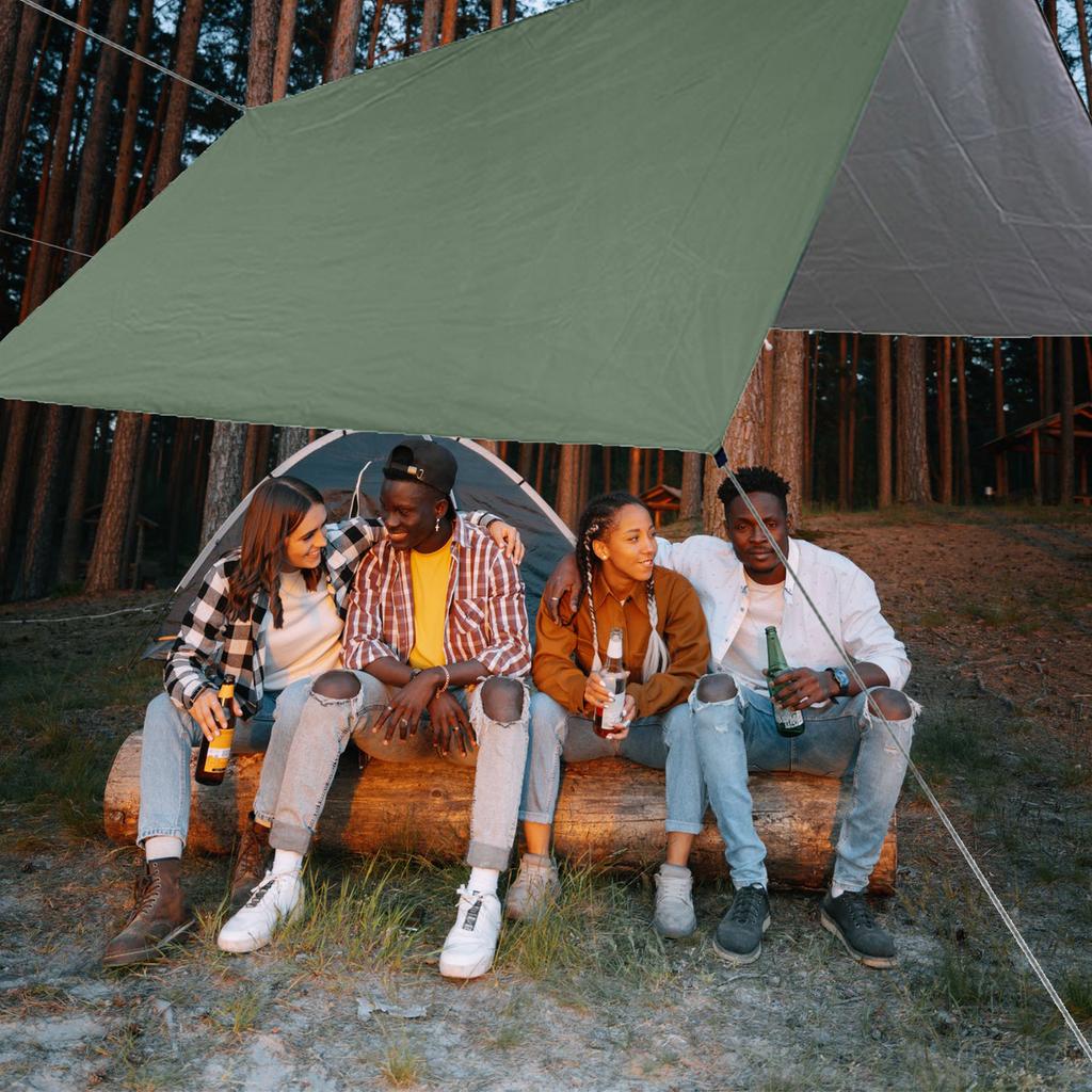 10 X 10 FT Sail Canopy Waterproof Rain Fly Sun Shade UV Resistant Heavy Duty Sand Sunshade With