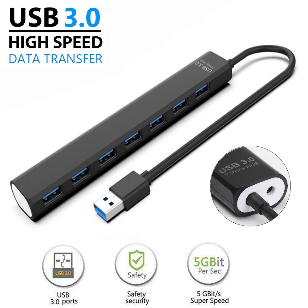 Data Transfer High Speed Individual LED Power Switch 4/7 Ports Splitter USB Expander USB 3.0 Hub