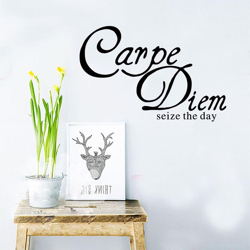 Carpe Diem Seize The Day Наклейка на стену в гостиную и спальню на английском языке
