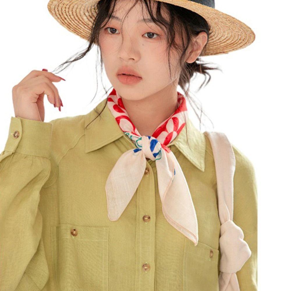 Bandanas Scarf Accessories Hair Band Square Scarf Flower Silk Scarf Female Printed Scarf