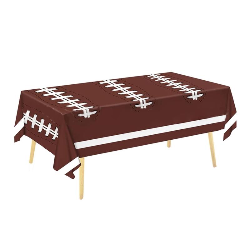 2Pcs Tablecloths For Football Party Decorations Disposable Football Table Runner Perfect For Game Day Celebration